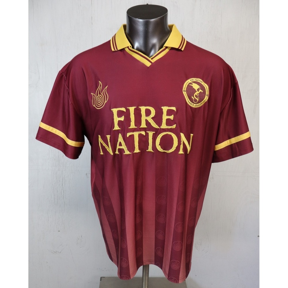 BoxLunch Avatar Airbender Shirt Mens M Fire Nation Soccer Jersey Zuko #3 Red
